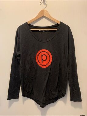 Pure Barre Black Long Sleeve Tee with Red Logo